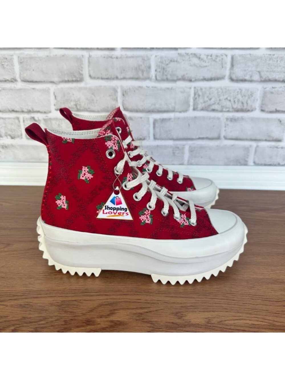 ❤️CONVERSE Run Star Hike Hi Rose Cross Stitch Sz 9 Womens Shoes Sneakers A14885C - Picture 7 of 14